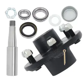 Happy19star Hp130659 W/ Bearing Kit 6 On 5.5ft Trailer Hub And Round #84 Spindle For 3500lb Axle