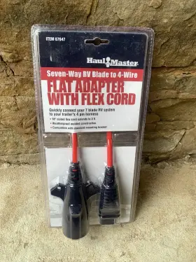 67647 Haul Master 7-way Rv Blade To 4 Wire Flat Adapter With Flex Cord #67647 Sealed 67647 Haul Master 7-way Rv Blade To 4 Wire Flat Adapter With Flex Cord #67647 Sealed
