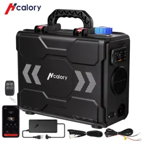 6589 Hcalory Tb-max Diesel Air Heater 8kw 110v 12v/24v Bluetooth For Rv Camper Van