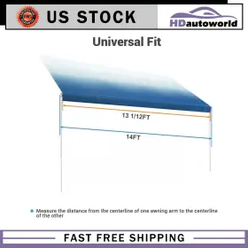 Hd178gs304df78 Hdautoworld 8ft Blue 14ft Outdoor Camper Pvc Fabric Rv Awning