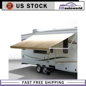 Hd178gs322df60 Hdautoworld Yellow 8ft Rv Awning Fabric 21 Feet Length Camper Replacement Shade