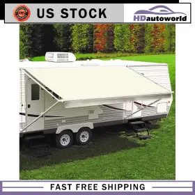 Hd178gs345df37 Hdautoworld 8ft White 22ft Outdoor Camper Pvc Fabric Rv Awning