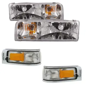 Rv01543-hla4 Headlightsdepot Headlights And Corner Lights Set Fits Rexhall American 2001-2004 Motorhome Rv Rv01543-hla4 Headlightsdepot Headlights And Corner Lights Set Fits Rexhall American 2001-2004 Motorhome Rv