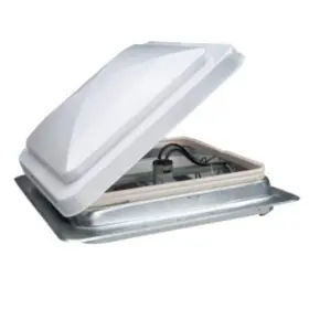 71112a-c1g1 Hengs Universal Roof Vent With 12v Fan And Exchange Lid - 14 Inch White