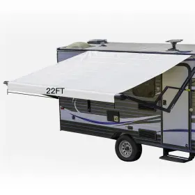 Htc17834532b Hightechdeals8 White 8ft Rv Awning Fabric 22 Feet Length Camper Replacement Shade