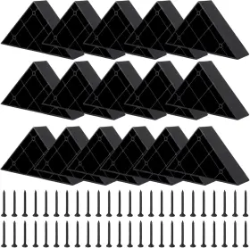 0606 Homaisson 768346306100 16pcs Couch Legs Replacement Plastic Triangle Corner Black