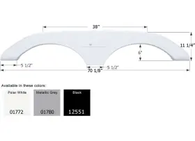 Fs1772 Icon Technologies Limited Rv 01780 Tandem Axle Fender Skirt - Keystone Montana Rvs Metallic Grey