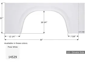 Fs4529 Icon Technologies Limited Rv 14529 Fender Skirt Single Winnebago Unpainted