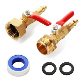 Imstmter 719645921594 Rv Winterize Blowout Adapter Kit 1/4 Inch Quick Connect Plug 3/4 Garden Gold