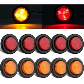 Jam-10ra Jamarco 10pcs 2 Inch Round Led Side Marker Clearance Lights For Trailers 5 Amber And
