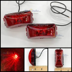 J-5735-sr Jammy Set Of 2 Stud Mount Led Side Marker/clearance Light Red Boat Trailer J-5735-sr Jammy Set Of 2 Stud Mount Led Side Marker/clearance Light Red Boat Trailer