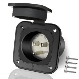 Rm-rv-155 Jindouyun 15a 125v Waterproof Shore Power Inlet Receptacle For Rv Trailer Rm-rv-155 Jindouyun 15a 125v Waterproof Shore Power Inlet Receptacle For Rv Trailer
