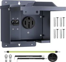 Pop-1-50a-c Joinfworld 50 Amp Rv Power Outlet Box With Breaker