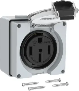 Pop-2-50a Joinfworld 50 Amp Rv Outlet Box 125/250v Nema 14-50r Grey&black Pop-2-50a Joinfworld 50 Amp Rv Outlet Box 125/250v Nema 14-50r Grey&black