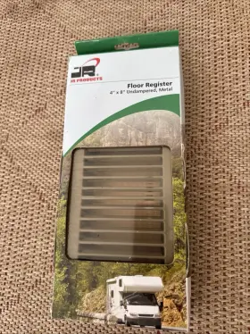 02-28955 Jr Products 4 Inch X 8 Undampered Metal Floor Register Brown 02-28955 Jr Products 4 Inch X 8 Undampered Metal Floor Register Brown