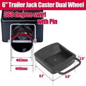1bjy-jwd-02b Jy 2000lbs Dual Trailer Swirl Jack Caster 6 Inch Wheel With Dock Pin Fits Any #2 1bjy-jwd-02b Jy 2000lbs Dual Trailer Swirl Jack Caster 6 Inch Wheel With Dock Pin Fits Any #2