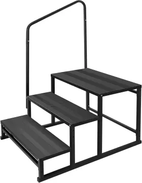 Gre175440 Jy Performance Rv Steps With Handrail For Both Sides 3 Step Stool Handle Elderly