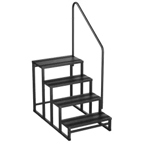 Mj180-4 Jy Performance Rv Steps 4 Step Heavy Duty Stairs With Handrail Non Slip Black Handle Campers
