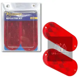 64989 Kenway Red Oval Stick-on Reflectors 2pks 4pcs / Fits Most Utility Snowmobile And More