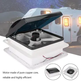 N002-a050 Kingdarn 14 Inch Rv Caravan Roof Vent Manual Camper Fan 12v Skylight With Led Light F13 #2