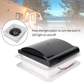 N002-a050 Kingdarn 14 Inch Rv Caravan Roof Vent Manual Camper Fan 12v Skylight With Led Light F13