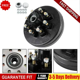 6.5-pre-greased Kingdarn N002-b012 1 Grease Trailer Hub And Drum Assembly For 5.2k-7k Axles-12 Inch -8 On
