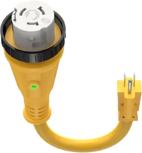 Hy012-hm Kohree 50 Amp To 15 110v Rv Adapter Plug Male Yellow And Black Hy012-hm Kohree 50 Amp To 15 110v Rv Adapter Plug Male Yellow And Black