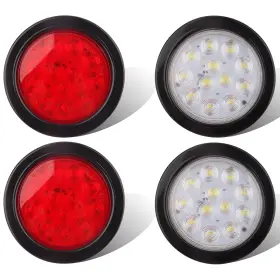 Kon-nm01-4rw Konrali 4pcs 4 Inch Round Led Tail Lights - Trailer Stop Turn Brake