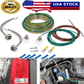Bx8869 Ky-auto For Blue Ox Tail Light Wiring Kit With Bulb And Socket Fits Rv Towing Trailer