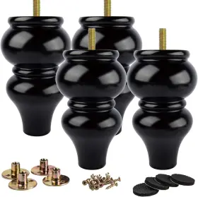 1207102-01-15 La Vane 1207102-01-15/t58 6 Inch / 15cm Wooden Furniture Legs 4pcs Black 1207102-01-15 La Vane 1207102-01-15/t58 6 Inch / 15cm Wooden Furniture Legs 4pcs Black