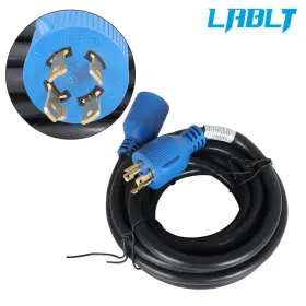 Om248706oc Lablt Generator Rv Power Extension Cord 15 Ft 30 Amp Locking 4-prong Nema L14-30