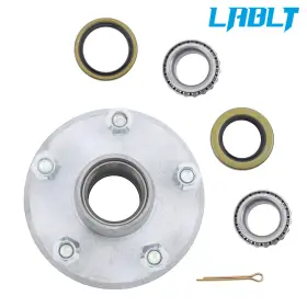Om390591oc Lablt 5 On 4.5 Inch Bolt Circle Trailer Hub For 2000 Lbs 1.0625 Spindle With Bearing Kits