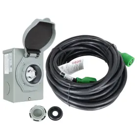 Law1655400 Labwork 50ft 30 Amp Generator Inlet Box Extension Cable Combo Nema L14-30 4prong