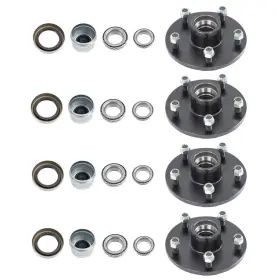Law260892 Labwork 4 Sets 5 Lug For 3500 Lbs Axle 5x5.5 Trailer Idler Hub Kit On 5.5