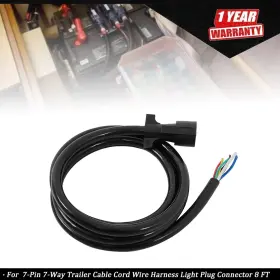 Tur770594i Labwork 7 Way Trailer Cord Heavy Duty 8 Ft Wiring Harness Kit Pin Plug