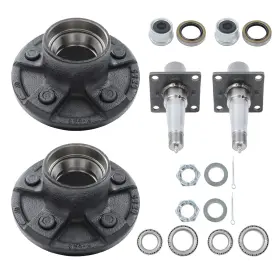 La2481096cm Labworkauto 5 On 4.5 Inch Trailer Hub Kit With Bearing And Brake Flange 8.25ft 1.75ft Round