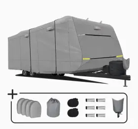 Lallker 085442933347 New Travel Trailer Rv Camper Cover Fits 28ft7ftft-31ft6ft Heavy Duty Fabric