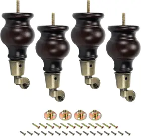 L3470 Lc Lictop Wood Furniture Legs With Casters 120mm/4.72 Inch Height 4.72 H Brown L3470 Lc Lictop Wood Furniture Legs With Casters 120mm/4.72 Inch Height 4.72 H Brown