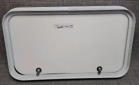 Lci 606345305260 Rv Baggage Door 26 Inch X 15 Rounded Corners White Fiberglass Unkeyed See Pics #2