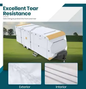 309023 Leader Accessories Xgear 210d Upgraded Travel Trailer Cover Rv With 4 Tire Covers