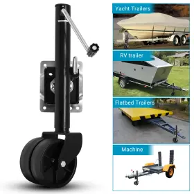 Leadzm 840349920849 Dual Wheel Trailer Jack 2000 Lbs Bolt-thru Swivel Sidewind 12 Inch Lift Boat 8 Whee Leadzm 840349920849 Dual Wheel Trailer Jack 2000 Lbs Bolt-thru Swivel Sidewind 12 Inch Lift Boat 8 Whee