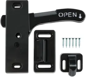 X7u-screen Leisure Coachworks Rv- Screen Door Latch Right Hand Handle Kit - Camper Black