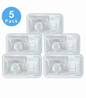 Ll-f-s-nw-5-k Leisureled 5 Pack Upgraded Super Bright Dc 12v Led Rv Ceiling Single Dome Light Interior