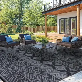 Hwdd-69-bk Lianlam 6ftx9ft Reversible Outdoor Rug - Eco-friendly Plastic Straw Rug-heavy-duty Hwdd-69-bk Lianlam 6ftx9ft Reversible Outdoor Rug - Eco-friendly Plastic Straw Rug-heavy-duty