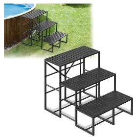 Nx2525-b1-ama-h Liantral Rv Steps 3 Step Non Slip Hot Tub Stairs Outdoor Ladder Portable Safe