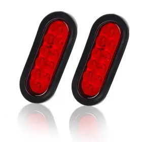 Hlo007-10 Liloom 6 Inch Oval Red 10led Trailer Lights Bright Stop Tail Turn Signal 12v Dot