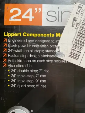 432678 Lippert Components 24 Inch Single Manual Radius Rv Anti Slip Step #3