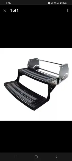 432682 Lippert Components Inc 24 Inch Double Manual Radius Step For Rvs #432682 15.5 Tall 30.5in Long Nib