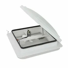 Littlestar2018 Rv52726-bh 14 Inch Rv Trailer Roof Vent Complete 12v Fan With 6 Blades White Lid Interior Garnish
