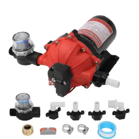 Lukyucha 5q-dc12v-6.5gpm-black 12v Rv Water Pump 6.5gpm 70psi 5-chamber Diaphragm Self-priming Boat